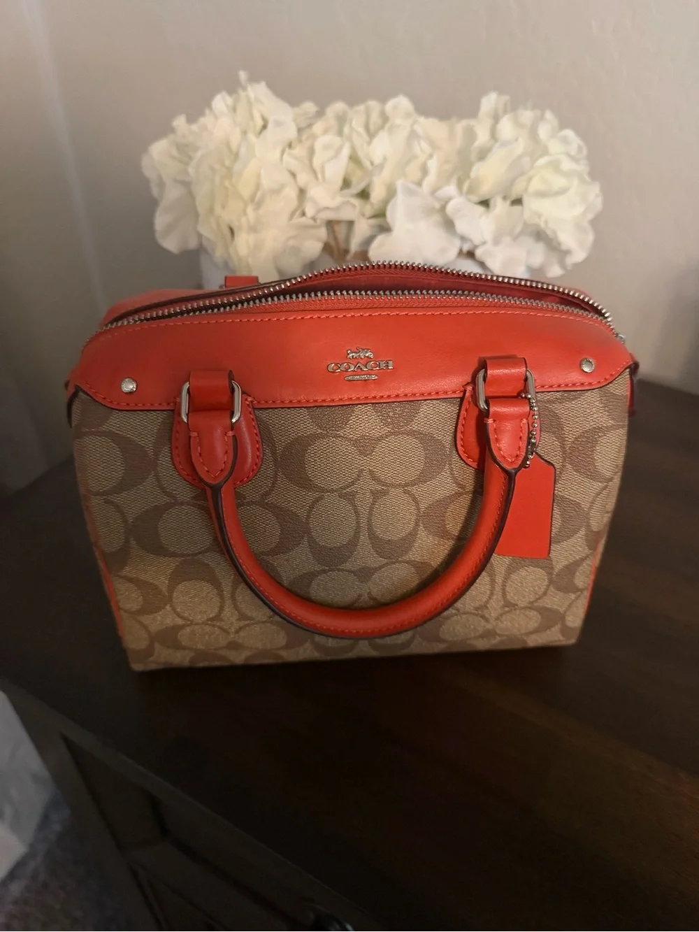 Coach Signature Satchel and Wallet in Orange